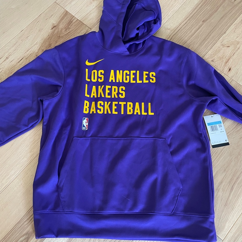 Nike Purple and Yellow Los Angeles Lakers Basketball Hoodie
